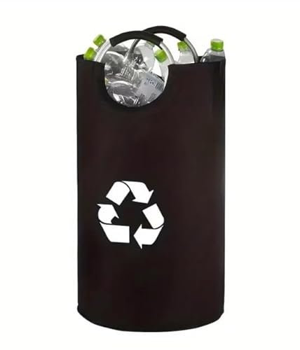 Lvjkes 82L Borse Raccolta Differenziata, Contenitore per Bottiglie, Con Raccoglitore di bottiglie con impugnatura in alluminio a presa morbida, Rimovibile, per cucina, bagno o soggiorno (Nero)