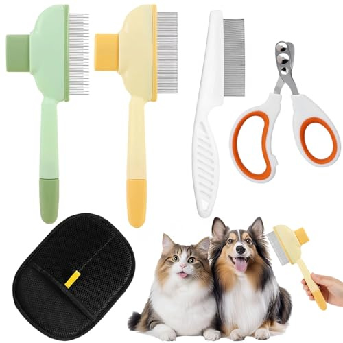 3 Stück Hundebürste Katzenbürste für Langhaar und Kurzhaar