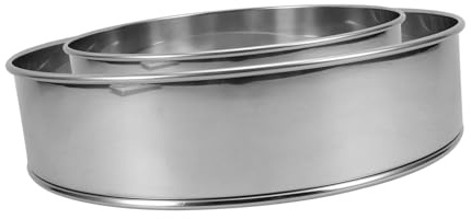 Flour Sieve 2pcs Stainless Steel for Baking and Sifting | Fine Mesh, Easy to Clean, Uniform Mesh, Silver Finish, Convenient to Use, Sieve Set