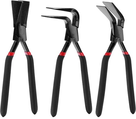 EMENTOL 3-Piece Hand Seamer Sheet Metal Tools, Sheet Metal Bending Pliers Set Straight, 45° & 90° Bending Tool for Roofers, Plumbers