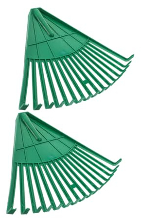 TOYANDONA 2piezas Rastrillo De Jardín Plástico Resistente Sin Mango Cabezal Abanico para Limpiar Césped y Escombros Herramienta Ligera para Mantenimiento De Paisajes y Jardines