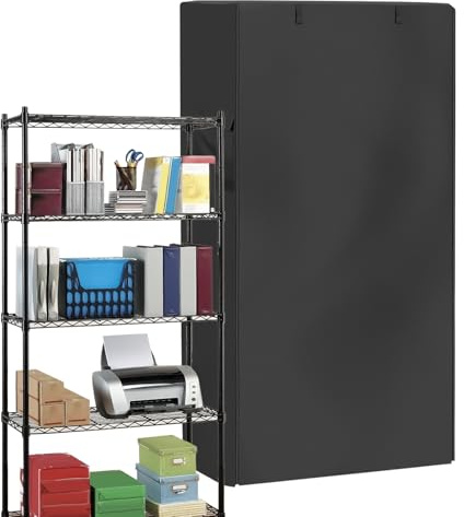 Housse d'étagère, bâche pour étagères métalliques et étagères de rangement – Protection coupe-vent portable enroulable pour portes, armoires, garages, entrepôts, chambre à coucher
