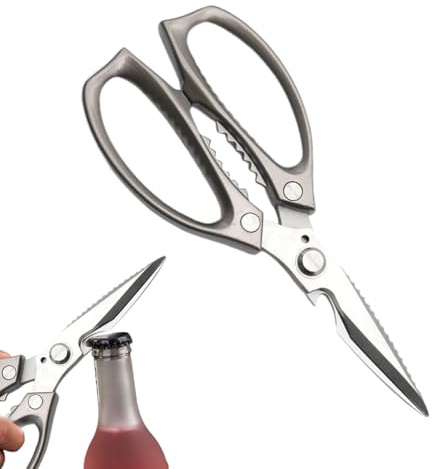 Forbici da cucina, taglierina per pollame in acciaio inox – Forbici versatili per cucito, carta, cucina, insalata, preparazione della carne, giardino, pollame, fai da te, cucina, cucina, giardinaggio
