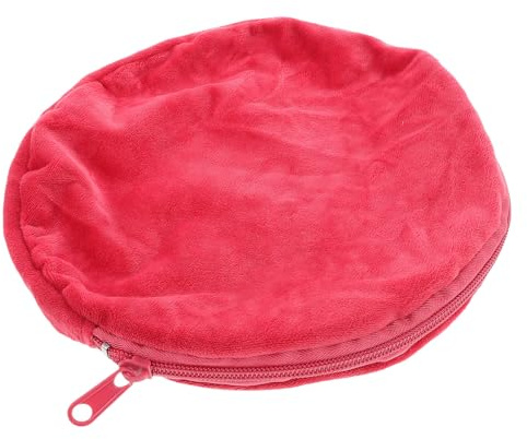 BIUDECO Housse de Bouillotte en Flanelle Douce Manchon Isolant Rond Taille XL Couleur Rouge Foncé Protection Thermique Réutilisable pour Bouillotte Électrique et Bouteille D’Eau