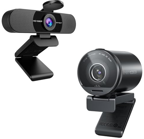 EMEET C960 1080P Webcam & S800 4K Webcam - 1080p@60FPS HDR mit Rauschunterdrückung für flüssiges Streaming und Gaming