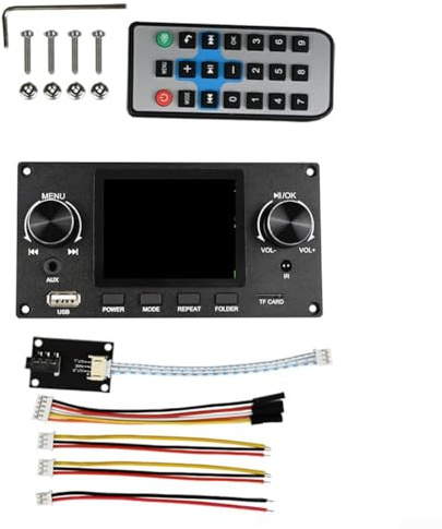 Verlustfreies Audio-Decoder-Modul mit 7,1 cm Farbdisplay, unterstützt I2S Digitalausgang, BT AAC, TF-Karte, USB-Soundkarte, Line-Eingang, 7 EQ-Szenen für DIY-Stereo-Lautsprecher (schwarz)