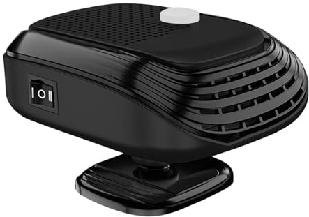 EcoGleam Chauffage de voiture portable 24 V Chauffage soufflant électrique Désembuage Dégivrage Noir