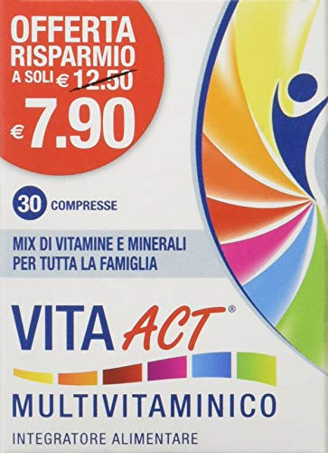 Vita Act Multivitaminico, Integratore Alimentare per Tutta la Famiglia - Confezione da 30 Compresse