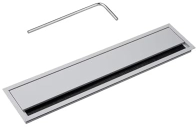 Gedotec Passe Câble et Fils Electriques | Œillet pour Bureau, Mur, Table, Plan de Travail, Meuble Informatique | Accessoire Encastrable de Rangement, Fixation et Protection | Aluminium 320x100mm