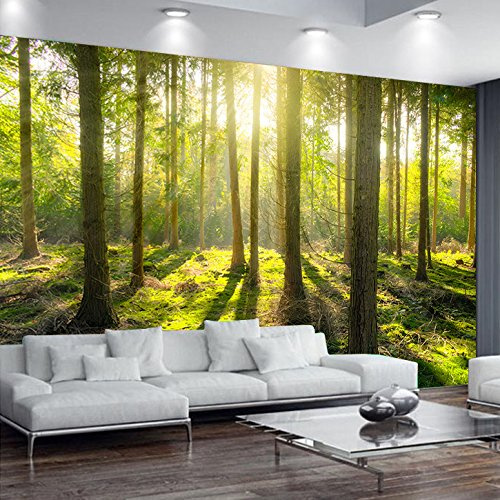 amazingsticker Green Tree Plant Wall Mural Forest Photo Picture Wallpaper Bedroom Decoration wall Covering 390x260cm