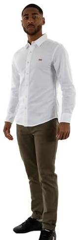 Levi's Long-Sleeve Battery Housemark Slim Camisa, White, XL Hombre