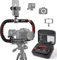 Zeadio Fotocamera Smartphone Stabilizzatore, Maniglia Pieghevole Maniglia Maniglia Video Rig Handheld con Custodia, Adatto per Tutte le Fotocamera, DSLR e Tutti gli Smartphone iPhone e Android