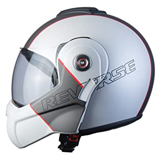 BHR Casque de moto modulable Flip-up 180 807 REVERSE | COOL WHITE | S