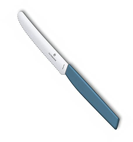 Victorinox Swiss Modern - Coltello da tavola e pomodoro, motivo ondulato, 11 cm, colore: Cornflower
