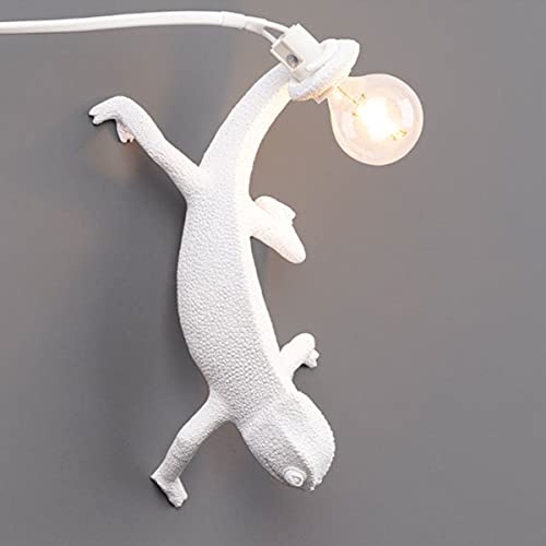 ACMHNC Gecko Kinder Wandleuchte Mit Stecker Und Schalter, Creative Tier Weiß Wandlampe Innen Für Wohnzimmer Schlafzimmer Kinderzimmer Dekorative Harz Wandbeleuchtung, E12,B