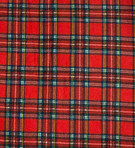 CRS Fur Fabrics 5056653820712 Bedruckter Polar-Fleece-Stoff – rotes Schottenkaro, 1 m, 150 x 100 cm, Polyester, 1Mtr 150cmx100cm