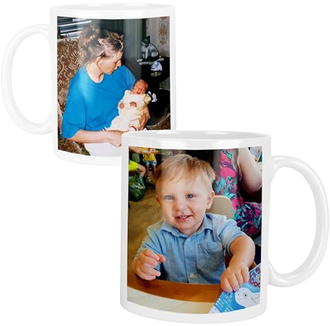 Mystery Pins Personalised Mug with Photos, 11oz | Ceramic, Custom Photo Mug with Your 2 Pictures