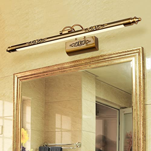sxysxysxy LED Spiegelleuchte 70 cm Vintage Badlampe 12W Warmweiß 4000K Amerikanischen Badezimmerlampe Einstellbare Spiegellampe wasserdichte Schminklicht für Badzimmer Spiegelschrank Wandleuchte