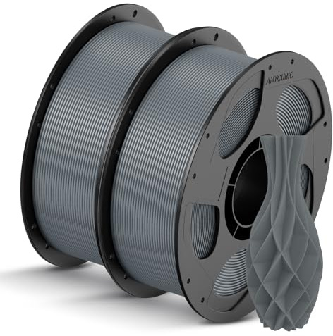 ANYCUBIC PLA Filament 1.75mm Bundle, 3D Printer PLA Filament 1.75mm Dimensional Accuracy +/- 0.02mm, 1KG Reusable Spool (2.2 lbs), 2KG Texture Grey+Texture Grey