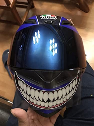 Motorradhelm Aufkleber böse Zähne Autoaufkleber reflektierende dekorative Aufkleber… (Zähne, klein)