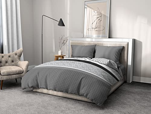 HOME LINGE PASSION – Parure de Couette 220x240 cm – Housse imprimée + taie – Douce, légère et Facile d'entretien – Motifs Diffus
