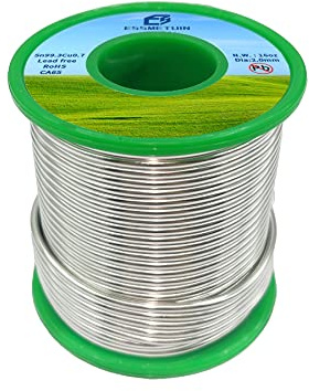 Essmetuin Lead-Free Solder Wire(Sn99.3Cu0.7) for Plumbing Solder/Stained Glass/Crafts/Jewelry 217℃ Melting Point 2.0MM No Flux,ROHS(16oz)
