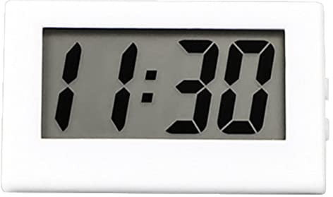 Ditanpu Réveil Numérique, Réveil De Voyage Mini Horloge Numérique LCD Portable avec Calendrier, Sens Visuel Clair Et Confortable, pour Enfant Fille Garcon Ado Adultes Blanc