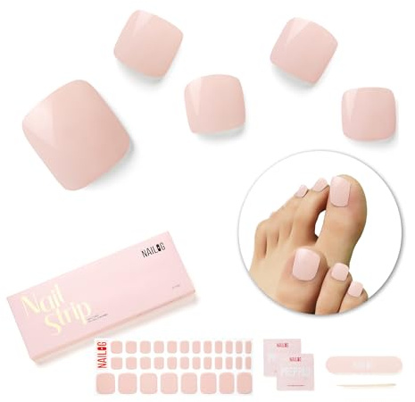 NAILOG Nagelfolie UV Härtend, 32 Stück UV Nagelfolie für fußnägel,Gel-Nagelstreifen für Füße Gel Finish für Sommer, Geschenke für Frauen Mädchen, Dusty Rose