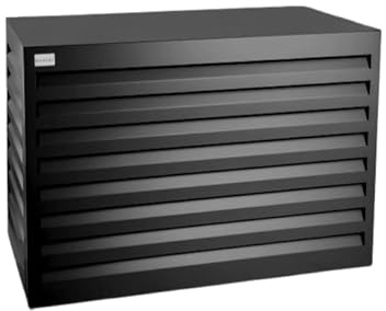 EVOLAR Evo-Cover Cache Climatiseur Exterieur - Housse Pompe a Chaleur extérieur - Ecran Unité de Climatisation en Aluminium Ajouré pour Jardin, Balcon, Terrasse - Small, Noir