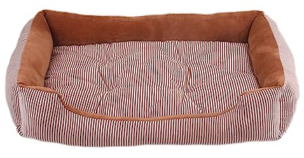 Panier pour Chien avec Coussin réversible Doux et Confortable, Tapis antidérapant pour Chats, Marron Size 90cm