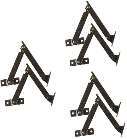 Housoutil 3 Set Di Cerniere Di Supporto Per Treppiede in Ferro E Legno Stile Antico Per Esposizione Facili Da Installare Per Casa E Ufficio 2 Pezzi*3