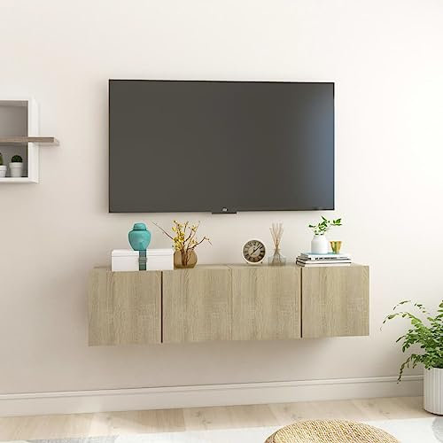 Mobili Porta TV Sospesi 3 pz Rovere Sonoma 60x30x30 cm, Entertainment Center, TV per Soggiorno, Tavolino Porta TV, Eleganza e Funzionalità per il tuo Spazio Multimediale
