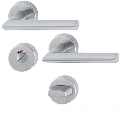 HOPPE Türdrücker Stockholm WC 40-45 Rosette Edelstahl matt F69 Türgriff Türbeschlag
