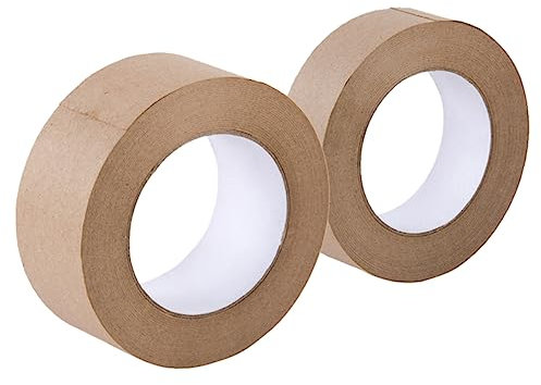 TEHAUX 2rollo Cinta De Sellado Activada Por Agua Papel Grabable Cinta De Embalaje Herramienta De Sellado Adhesiva
