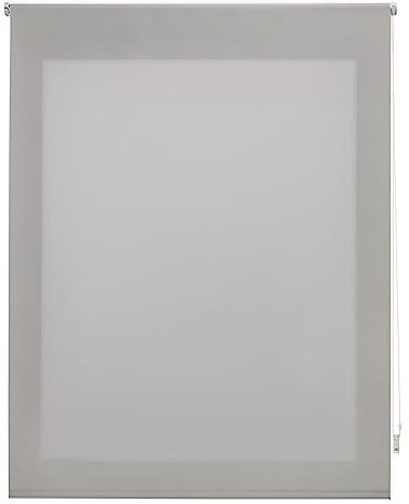 INTERBLIND Premium Rollo, durchscheinend, glatt, 90 x 175 cm (B x H), Stoffmaß 87 x 170 cm, Silber, für Fenster