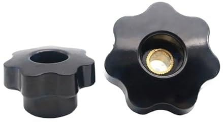 Flügelmuttern und -schrauben, M12 M14 M16 M18 M20 Kunststoff-Durchgangslochmutter Pflaumenblüten-Gummikopfschraube Sterngriffmuttern (Farbe: Schwarz, Größe: M12-63 mm (OD) 1 Stück) (Color : Noir, Si