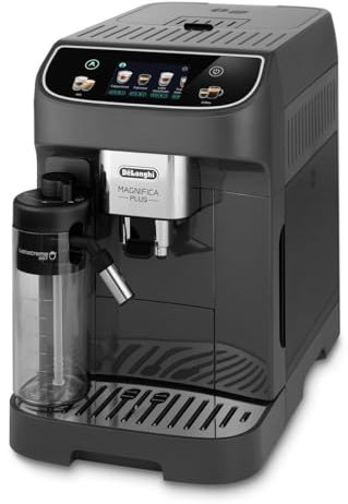De'Longhi Magnifica Plus ECAM320.61.G, Kaffeevollautomat, LatteCrema Hot System für Automatischen Cappuccino, 4 Rezepte, Soft Touch Farbdisplay, Extra-Shot Funktion, x2 Funktion, Grau