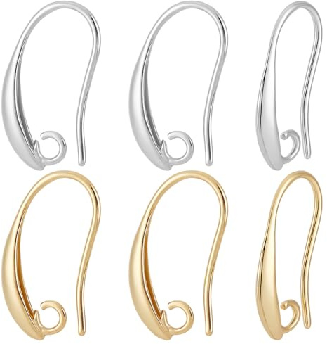 Beebeecraft 20 Paia 2 Colori Ganci per Orecchini Francesi | Placcato Oro 18K 925 Fili per Orecchini in Argento Sterling con Anelli da 2mm Accessori per Connettori per La Creazione