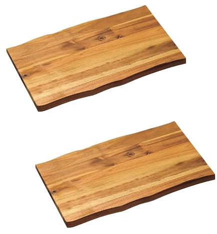 KESPER Lot de 2 planches à découper et de service, en bois d'acacia, 45 x 27 x 2 cm, idéales pour servir des aliments