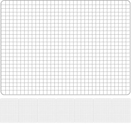 Guniata 8Pcs BBQ Mesh Grill Mat Rectangular Mesh Grilling Mats Nonstick Mesh Grill Topper Reusable BBQ Grill Topper Temperature Resistant Barbecue Accessories for Outdoor Grilling Cooking 40x30cm
