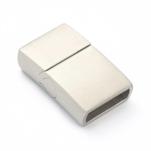 Airssory 10 uppsättningar 19,5 x 12 mm rektangel platt 304 rostfritt stål magnetiska spännen ändlås fästanordningar anslutning spännen för gör-det-själv smycken läderarmband halsband hantverk
