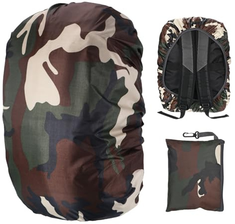M METERXITY Copertura Impermeabile per Zaino, 15L-25L Copertura Impermeabile per Zaino, Copertura per Pioggia con Sacchetto Portatile per Campeggio/Viaggi All'Aperto [Mimetica]