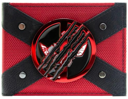 PocketGear Dead Pool und Wolverine Schlitz-Emblem was ist Deine Superkraft Geldbörse/Geldbeutel Bi-Fold Ausweis- & Kartenhalter, Rot