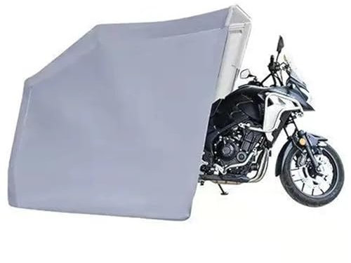 MNEVZX Zeltgarage Halbautomatischer Edelstahl-Motorrad-Überdachungs-Klappcarport Winddichter, staubdichter und regendichter Carport Auto-Markise(Gray)