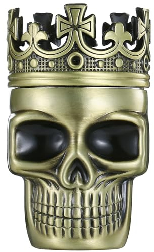 LIHAO Grinder 1.5 inch Spice Grinder Full Metal Skull Grinder for Spices | Portable Zinc Alloy, Metal Grinder Gift Set, for Halloween