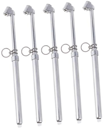 EXHUMKY 5 Pcs All-Metal Pencil Tire Pressure Gauges Accurate Mechanical Air Gage with Large Wheel Chuck Portable Car Motorcycle SUV Tyre Checker