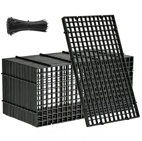 Aquarium Trennwand,12 Stück 30*15 CM Aquarium Tank Grid Trennung Mit 24 Halterungen Und 50 Kabelbindern,Fisch Tank Isolation Divider,Aquariumteiler Für Bodenschutz Für Bodenschutz,Aquascaping,Schwarz
