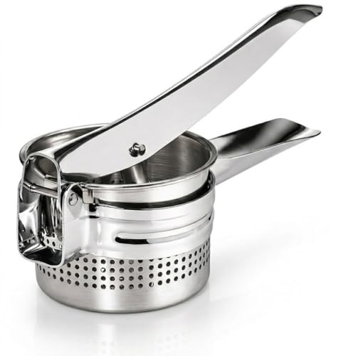 Potato Ricer Stainless Steel Heavy Duty Potato Masher Press 30 x 15 cm | Smooth Mash Vegetable Ricer Kitchen Tool | Ergonomic Easy Press for Puree & Baby Food | Durable Dishwasher Safe