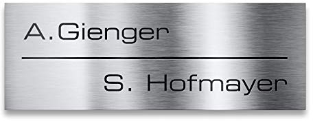 Metzler Briefkastenschild aus Edelstahl - wählbare Befestigung - Türschild oder Namensschild inkl. Lasergravur - Größe: 8,5 x 3 cm