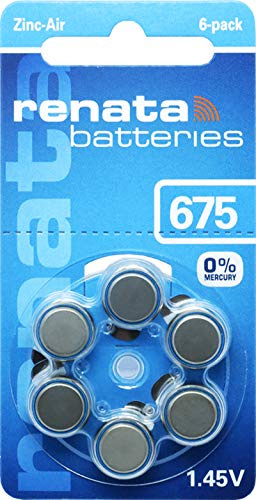 30x Renata Gr. 675 Hörgerätebatterien 5X 6er Blister PR44 Blau 1,45V ZA675.DP6